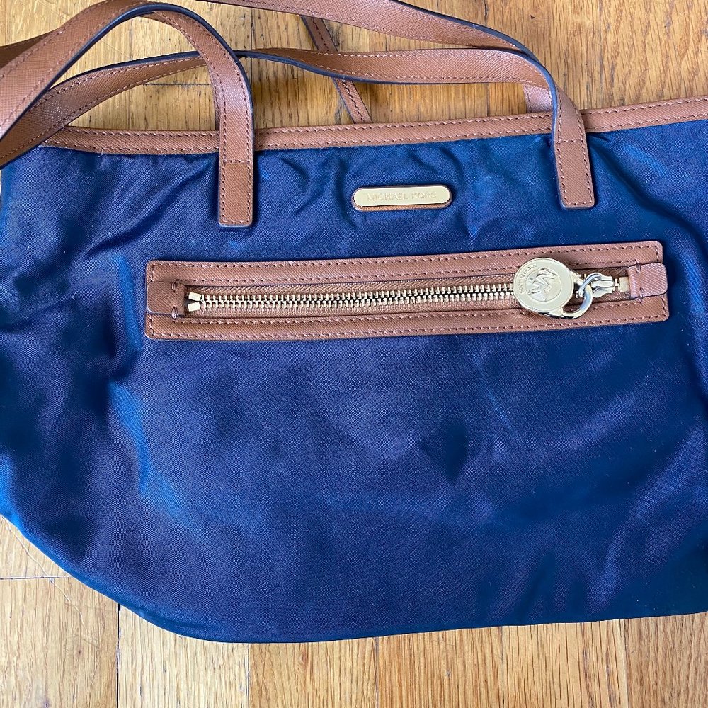 Michael Kors Navy Blue Nylon Handbag / Purse Light